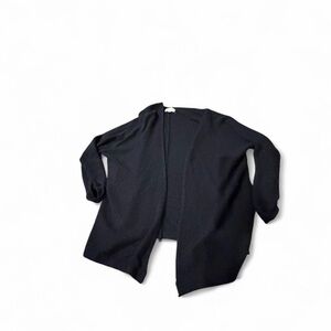 Beceel Black Open Front Knit Cardigan Women’s S/M Soft Cozy Minimalist